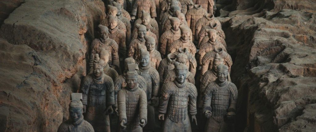 Guerreros de terracota en Xi'an en el Mausoleo de Qin Shi Huang